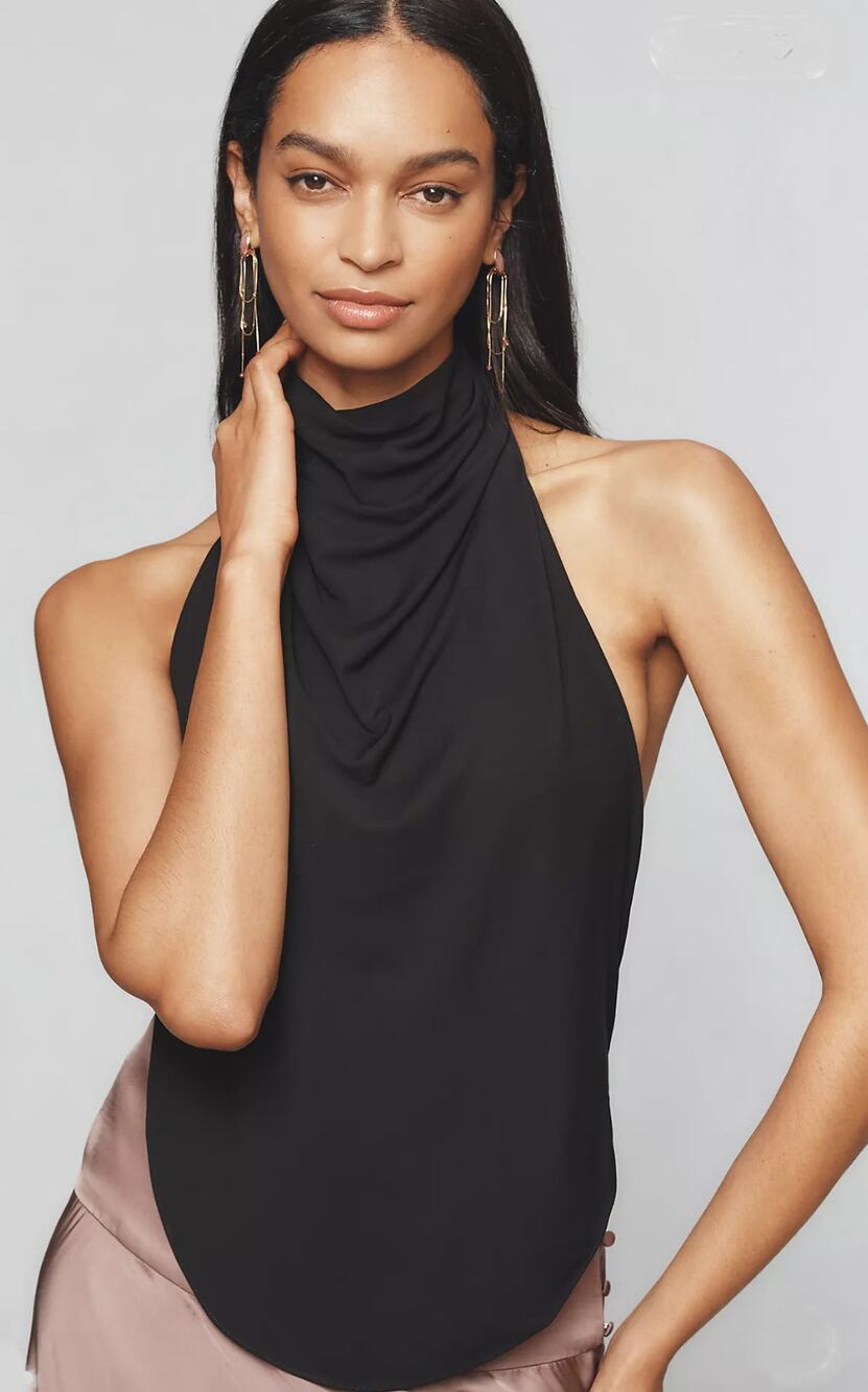Ronny kobo Meli Open-Back Bodysuit in Black Size Medium